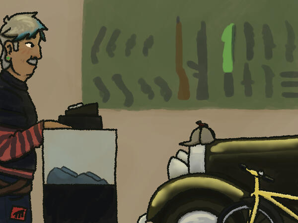 Partial - colored - shaded - simple subject - colored - shaded - simple background