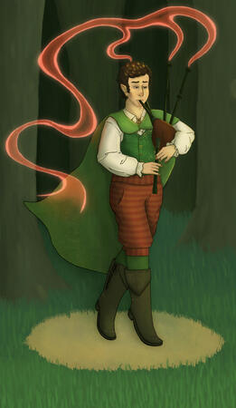 Full body - full color - complex colors - shaded - simple background